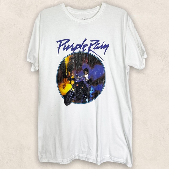 The Prince Estate Other - The Prince Estate Purple Rain Short Sleeve Crewneck Graphic T-Shirt Unisex Sz L